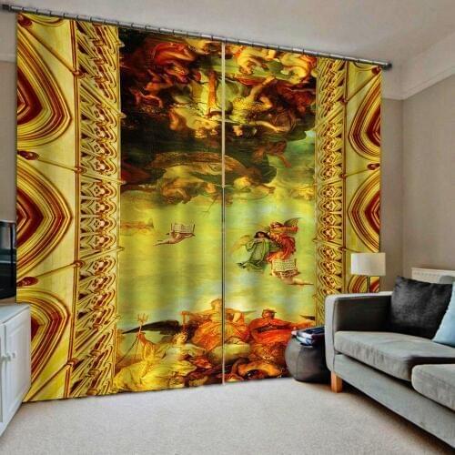 Europe curtains angel curtain 3D Curtains Living Room Bedroom Drapes Cortinas Customized size