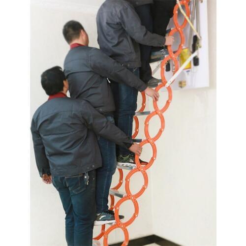 Household Tool Set Outdoor Wall Hanging Retractable Staircase Manual Folding Ladder Portable Telescopic Stair 2.5-3M
