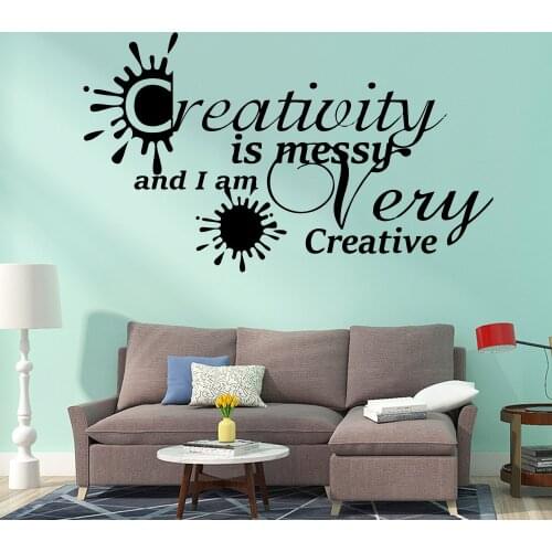 Modern I am very creative Removable Pvc Wall Stickers Waterproof Wall Decals Rooms Home Decoration muursticker