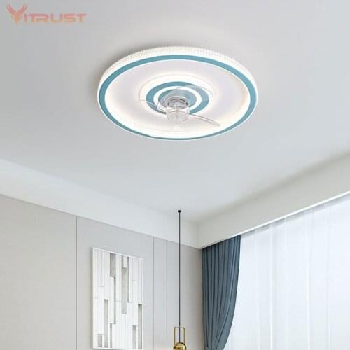 Ultra Thin Ceiling Fan with Lamp and Remote Control Bedroom Ceiling Fan Lamp 5 Color for Selection