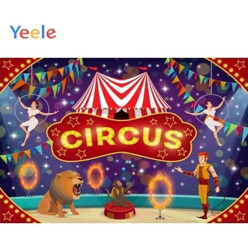 Yeele Circus Backdrop Animal Lion Show Baby Birthday Party Photocall Customized Photography Background Vinyl For Photo Studio