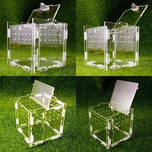 Acrylic Assembled Ant Active Area Reptile Feeding Box Spider Scorpion Climbing Pet to Avoid Cave Nest 7X7X7.5cm