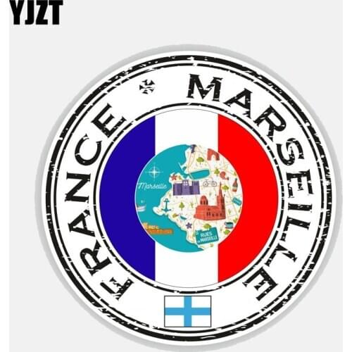 YJZT 11.3CM*11.3CM Funny France Marseille Flag Body Window Car Sticker 6-2707
