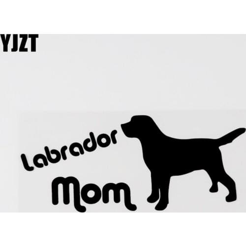 YJZT 15.3CM×6.4CM Fashion Labrador Mom Vinyl Animal Car Sticker Decal Black/Silver 8C-0673