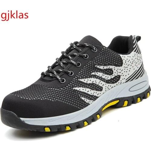 Anti Smash Steel Toe Safety Shoes Unisex Work Boots Construction Comfy Breathable Anti Puncture Protective Working Shoes Man