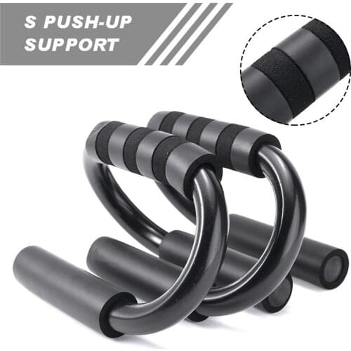 1 Pair Foam Grips S-shaped Push-up Bar Stands Brackets Home Gym Chest Abdominal Training Equipment Strength Training Tools