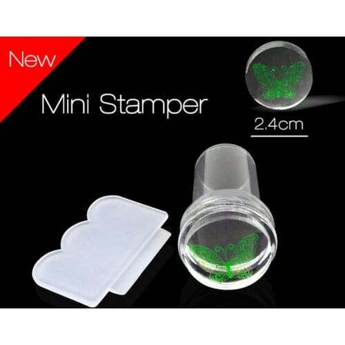 1PCS Colorful Nail Art Decoration Seal Stamp Transparent Silicone Template Seal Stamp with Cover DIY Nail Art Manicure Tools