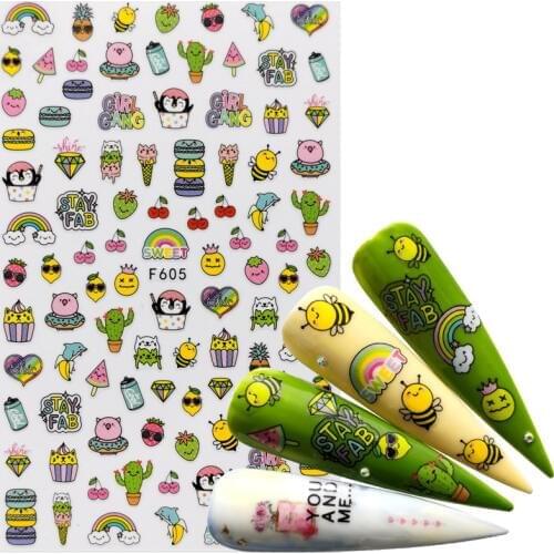 Flower Series Nail Water Decal Stickers Sakura Daisy Lavender Floral Pattern 3D Transfer Sticker Manicure Nail Art Decoration