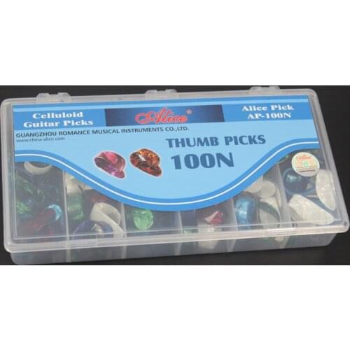 100pcs AP-100N Box-packed Celluloid Thumb Guitar Picks Pick Plectrum