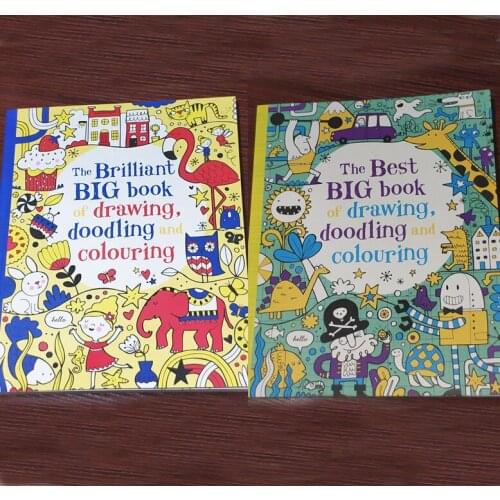 2 Books/set Usborne Big Book Drawing Doodling Colouring English Coloring Book Early Education Creative Playing Books Children
