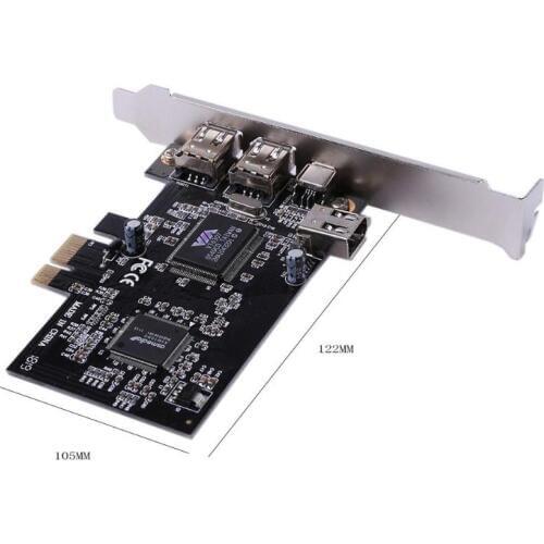 3 External Ports Card 1394A 2.5GB Expansion Card PCI-E to IEEE 1394 1x 4Pin 2x 6Pin DV Adapter