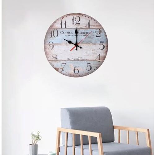 30cm Wall Clock Home Garden Room Antique Decor Wall Clocks Decoration Clock Shabby Chic Kitchen