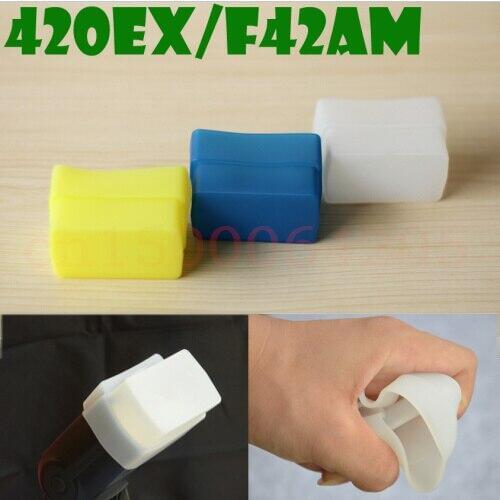 White Yellow Blue Silicon Soft Flash Bounce Cap Dome Diffuser Softbox For Canon 420EX Speedlite