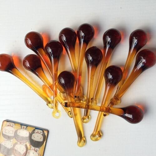 Free Rings) 50pcs 20x80mm Crystal Glass Amber Raindrop Pendants Chandelier Parts Glass Chandelier Prism Hanging Home Decoration