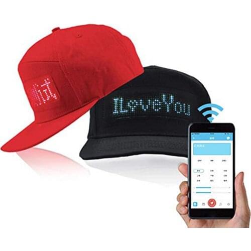Hot Sales Luminous LED Display Multilanguage Wireless Bluetooth-compatible Party Baseball Cap Sun Hat
