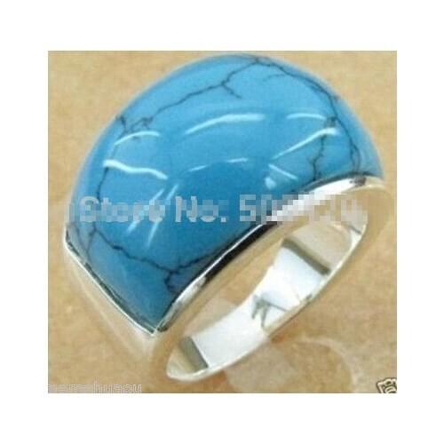 Jewellery pretty turquoise mens ring size 8-11