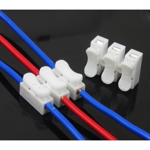 CH-2 CH-3 Pins Spring Electrical Cable Quick Splice Lock Wire Terminals Block Easy Fit for Led Strip Cable Clamp Resistor