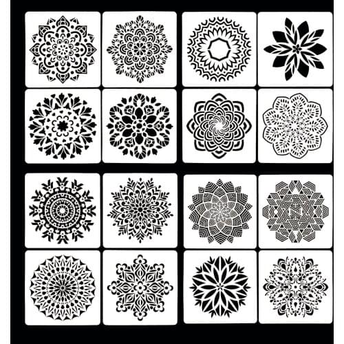 CraftArtGo DIY Flower Stencils Painting Scrapbook Coloring Cake decorating sugar powder sieve printing mold printing table