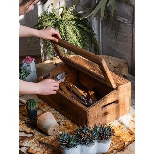 Solid Wood Decorative Box Wooden Box Retro Pine Glass Surface Display Box Chinese Multi-Functional Soft Storage Box