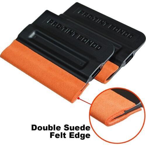 EHDIS 2pcs/Pack Pro-Tint Double Suede Felt Edge Squeegee Vinyl Car Film Wrap Scraper Window Tint Tool No Scratch On Glossy A43F2