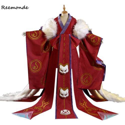 Fate EXTRA Cosplay Fate Grand Order Tamamo no Mae Kimono Ember Sky Game Set Uniform EXTELLA LINK Wigs Hair Women Girls Clothes