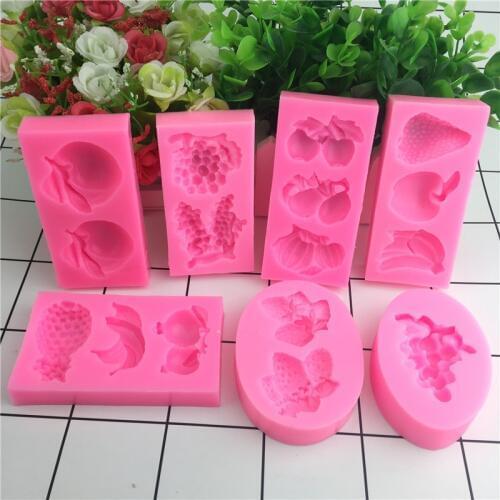 Fruit Series Grape Banana Fondant Cake Silicone Mould Chocolate Candy Jelly Mold Kitchen Accessories Baking Tools