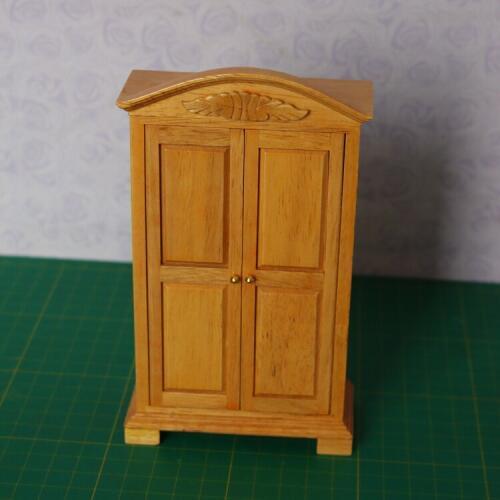 G07-X017 children baby gift Toy 1:12 Dollhouse mini Furniture Miniature rement Doll accessories Oak two door cabinet D147 1pcs
