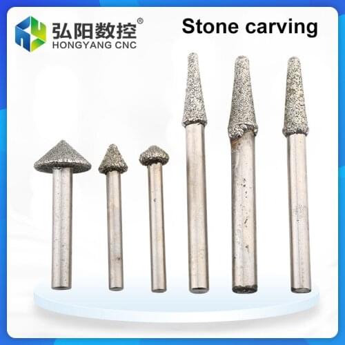 1 PCS Engraving machine tool granite taper plating ball head stone knife bluestone embossed round carving knife