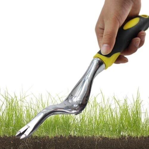 Magnesium Aluminum Grass Digging Vegetables Loose Soil Root Device Transplant Seedling Manual Weeding Tool Shovel Rubber Handle