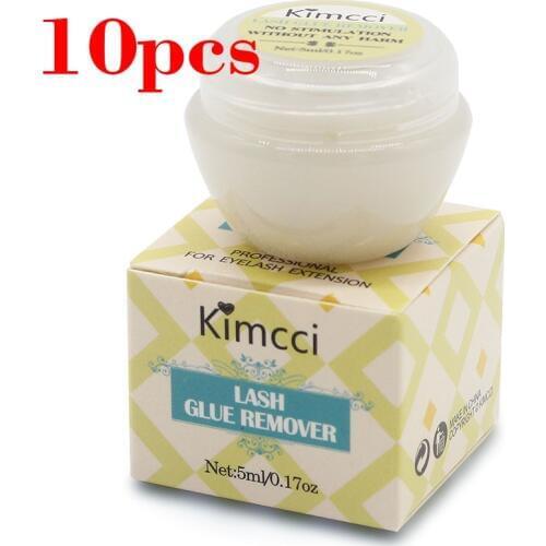 Kimcci 10pcs/lot Professional Safe Lash Glue Remover Eyelash Extensions Tool Cream 5ml High Quality Fragrancy Smell Glue Remover