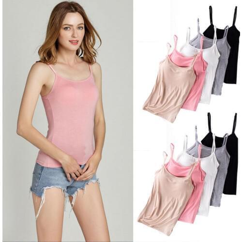 Summer Sexy Camis Women Crop Top Sleeveless Shirt Sexy Slim Lady Bralette Padded Tops Strap Skinny Vest Camisole