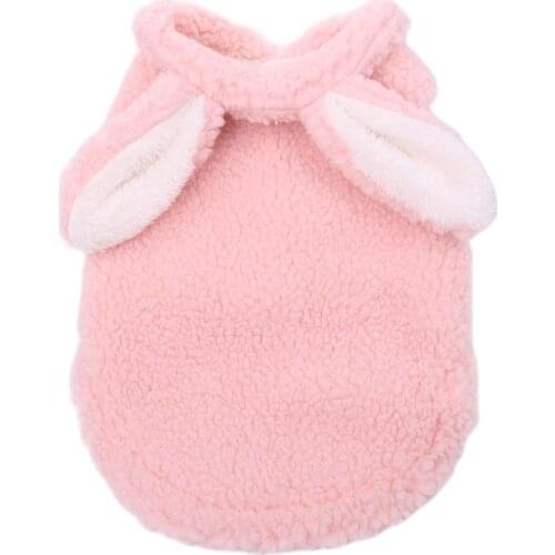 New Fleece Dog Cat Coat Hoodie Rabbit Ear Design Pet Puppy Jacket Winter Clothes Apperal 5 Sizes 4 Colours