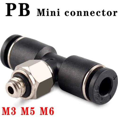 Mini Pneumatic Quick Coupling M3 M5 M6 1/8 "External Thread Hose 3 4 5 6mm Pneumatic Hose PU Tube Mini PB Coupling