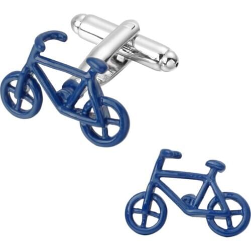 Mens shirts Cufflinks high-quality copper material Blue bicycle Cufflinks 5 pairs of packaging for sale