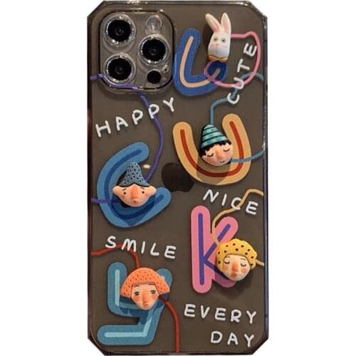 Soft 3D Cartoon Phone Case for Iphone X XS 11 Fashion TPU Phone Cover for Iphone 12 Pro Max Creative Phone Case for Girls Boys
