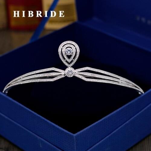 HIBRIDE New Arrival Headband Noble Cubic Zirconia Tiaras Crowns Bridal Hair Accessories For Wedding Gifts C-58