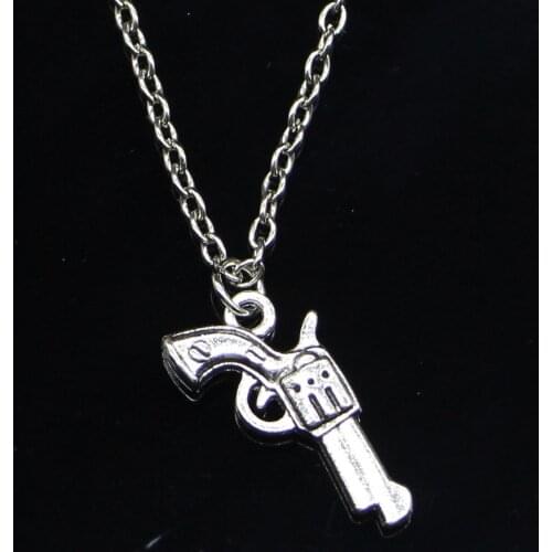 New Fashion Necklace 22x12mm pistol gun Pendants Short Long Women Men Colar Gift Jewelry Choker