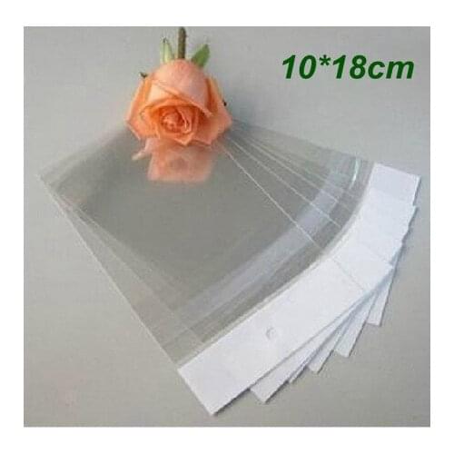 10*18CM Transparent Self-sealed plastic bags Gift packaging for jewelry self-adhesive bag reusable cellophane plastic bag 500PCS