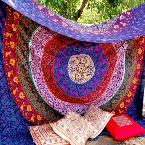 Retro Rectangular Tapestry Indian Mandala Tapestry Hippie Wall Hanging Digital Printing Beach Mat Sunscreen Square Shawl gobelin