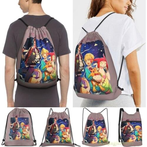Space Dandy Group Pose Women Drawstring Sackpack Gym Bags Men Outdoor Travel Backpacks For Training Fitness Swimming Bag