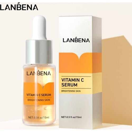 LANBENA Vitamin C Serum Brightening Face Skin Freckle Treatment Speckle Remove Dark Spot Essence Whitening Skin Care