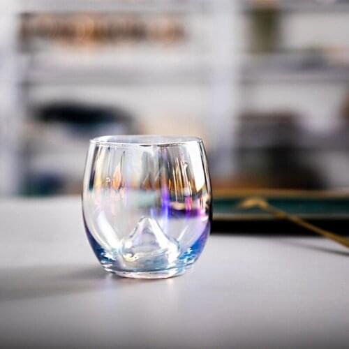 Heat-resistant Transparent Glass Water Cup Colorful Iceberg Egg-cup Glass Cup Iceberg Breakfast Coffee Cup