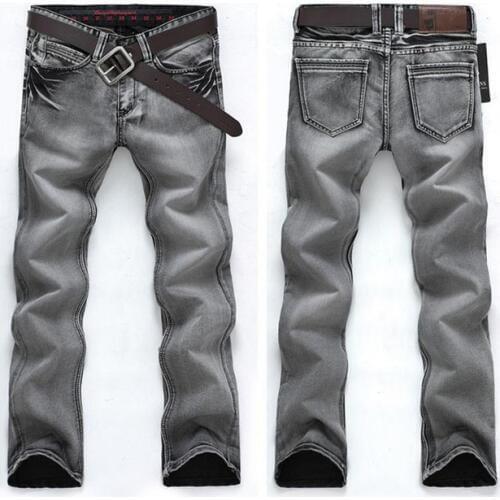 High quality 2020 indoor Washing straight Casual Grey Denim Cowboy mens slim fit jeans biker men overalls Jeans trousers