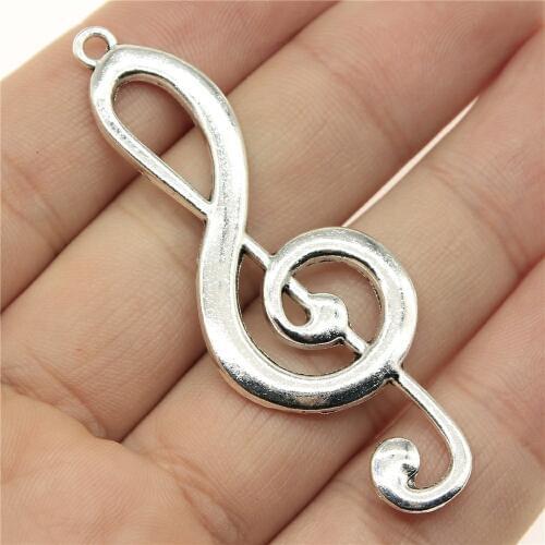 WYSIWYG 2pcs 61x22mm Big Musical Note Charm Charms For Jewelry Making Big Musical Note Charms Charm Musical Note