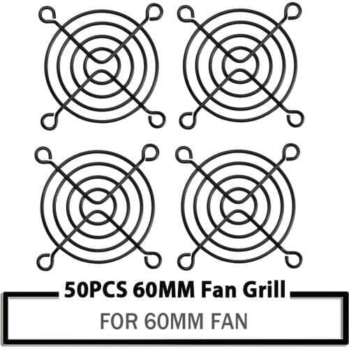50pcs YOUNUON 60mm Fan Grill Protector Black Metal Finger Guard Used for 60x60mm 6cm Fan