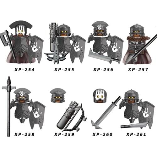 1PCS Medieval Knights mini Action Figures Building Blocks Uruk-hai Strong ORCS Bricks Educational Toys for Children XMAS Gifts