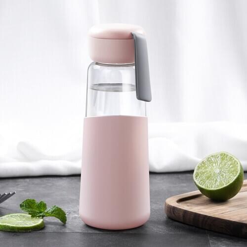 1PC 400ML Portable Water cup Female Student Cute Simple Version Drink water Cup Glass Bottle