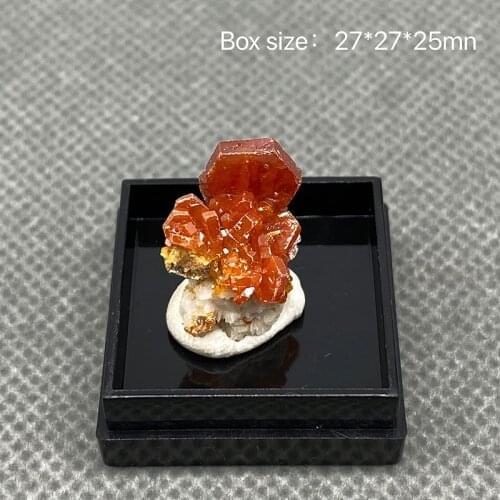 100% Natural Vanadinite mineral specimen quartz crystal specimen Collection Stones and crystals box size 27*27*25mm