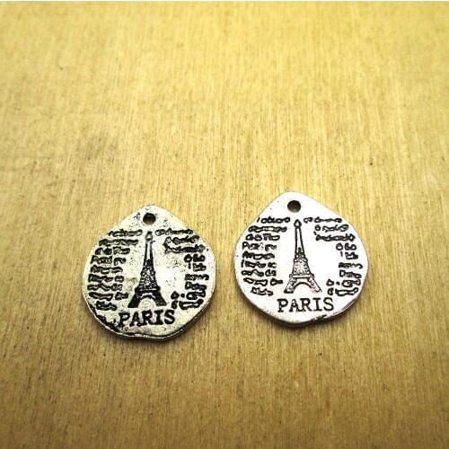 15pcs-18x19mm Eiffel Tower Charms France Paris Charms pendants DIY necklace/ bracelets charms antique silver tone