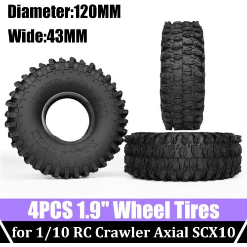 SURPASS HOBBY 2PCS 4PCS 120MM Tyre Weel Monster Truck Tires Wheels Rubber Rocks Tyres 17mm Hub Hex 1/8 Off-road Car Buggy Racing